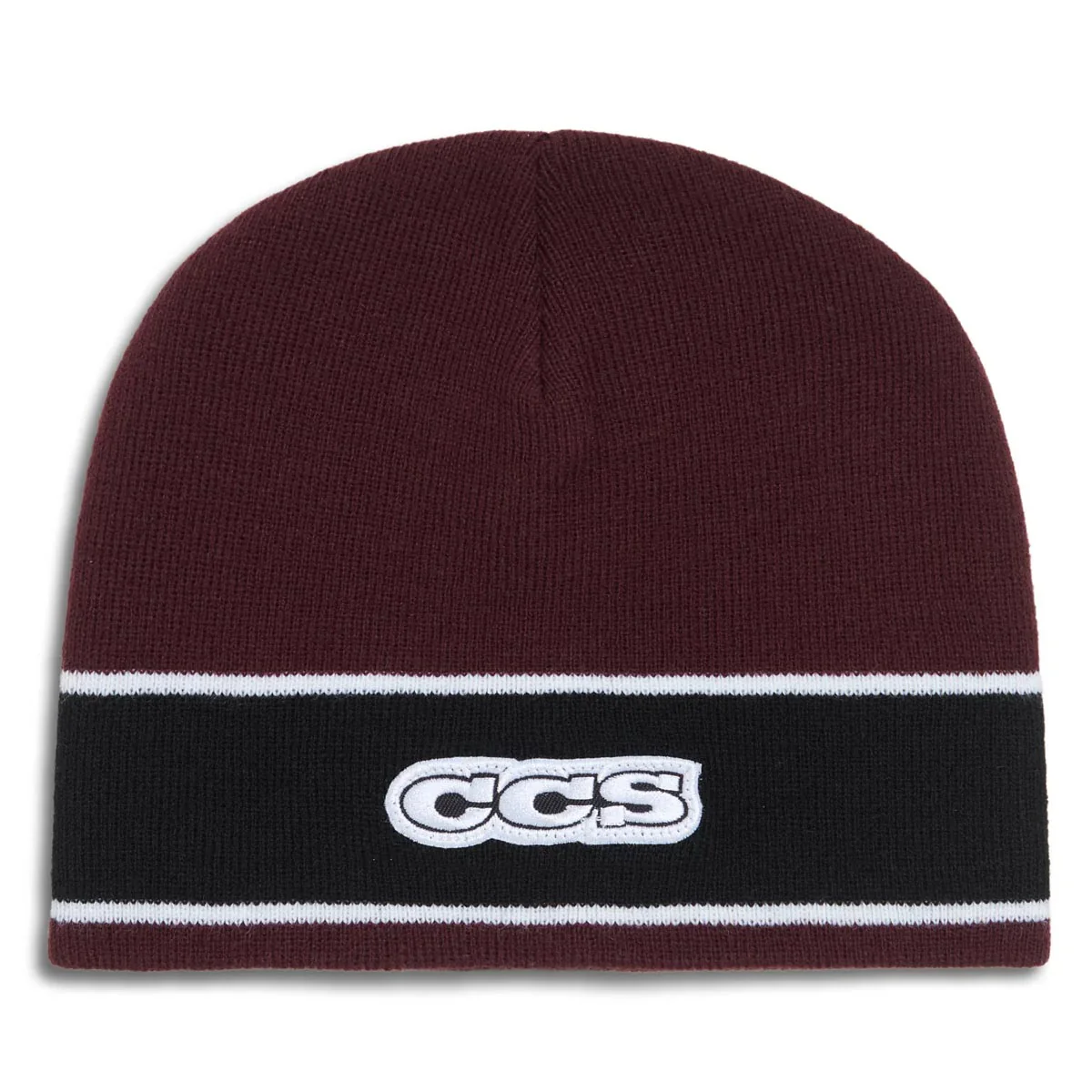 CCS Icon Skully Beanie - Maroon/Black