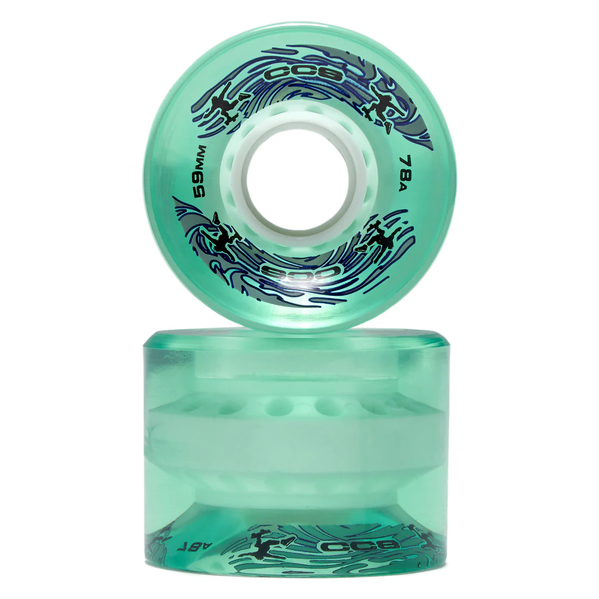 CCS Retro Cruiser 78a Skateboard Wheels - Surf Blue - 59mm - Image 2
