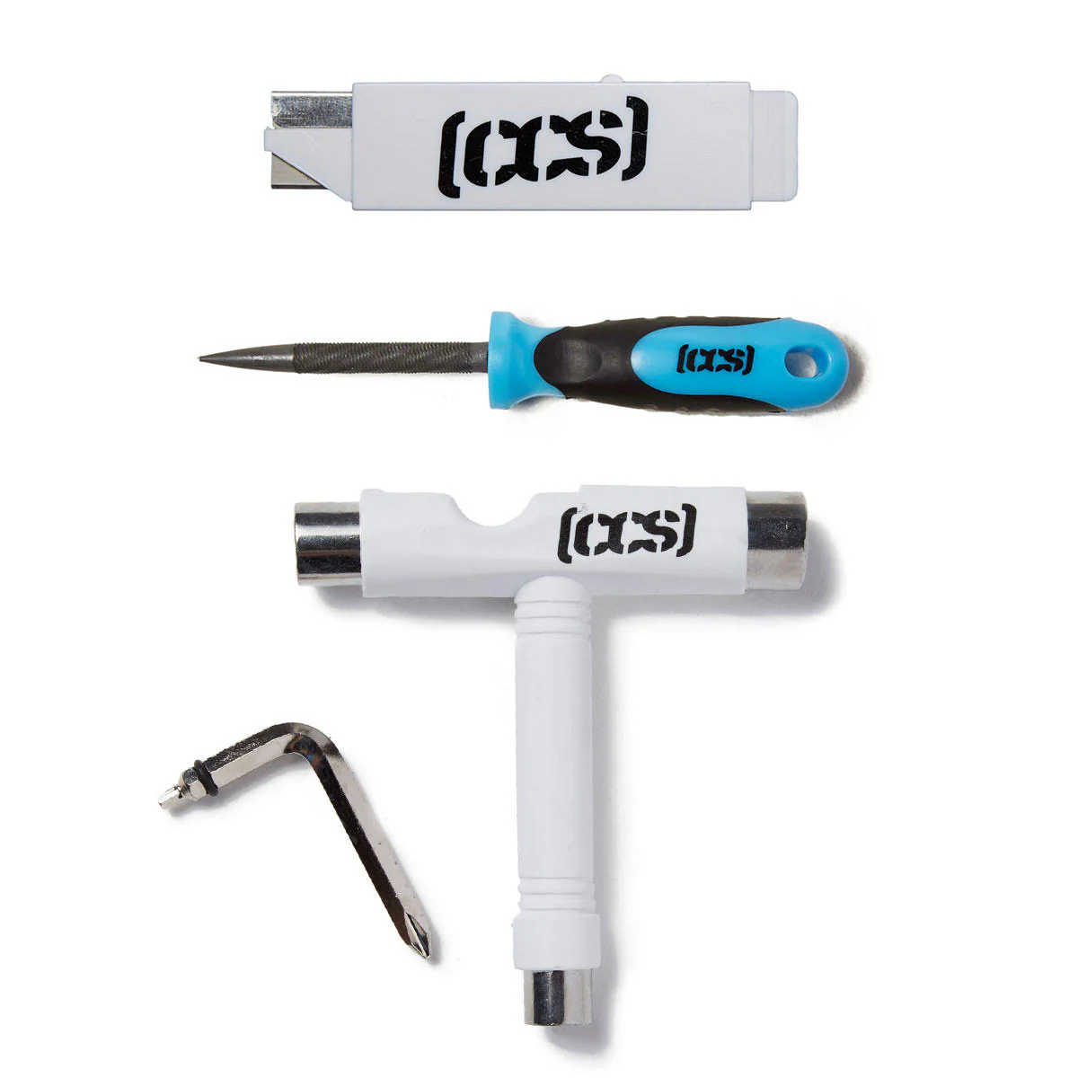 CCS Skateboard Tool with 2-in-1 File and Razor Blade - White