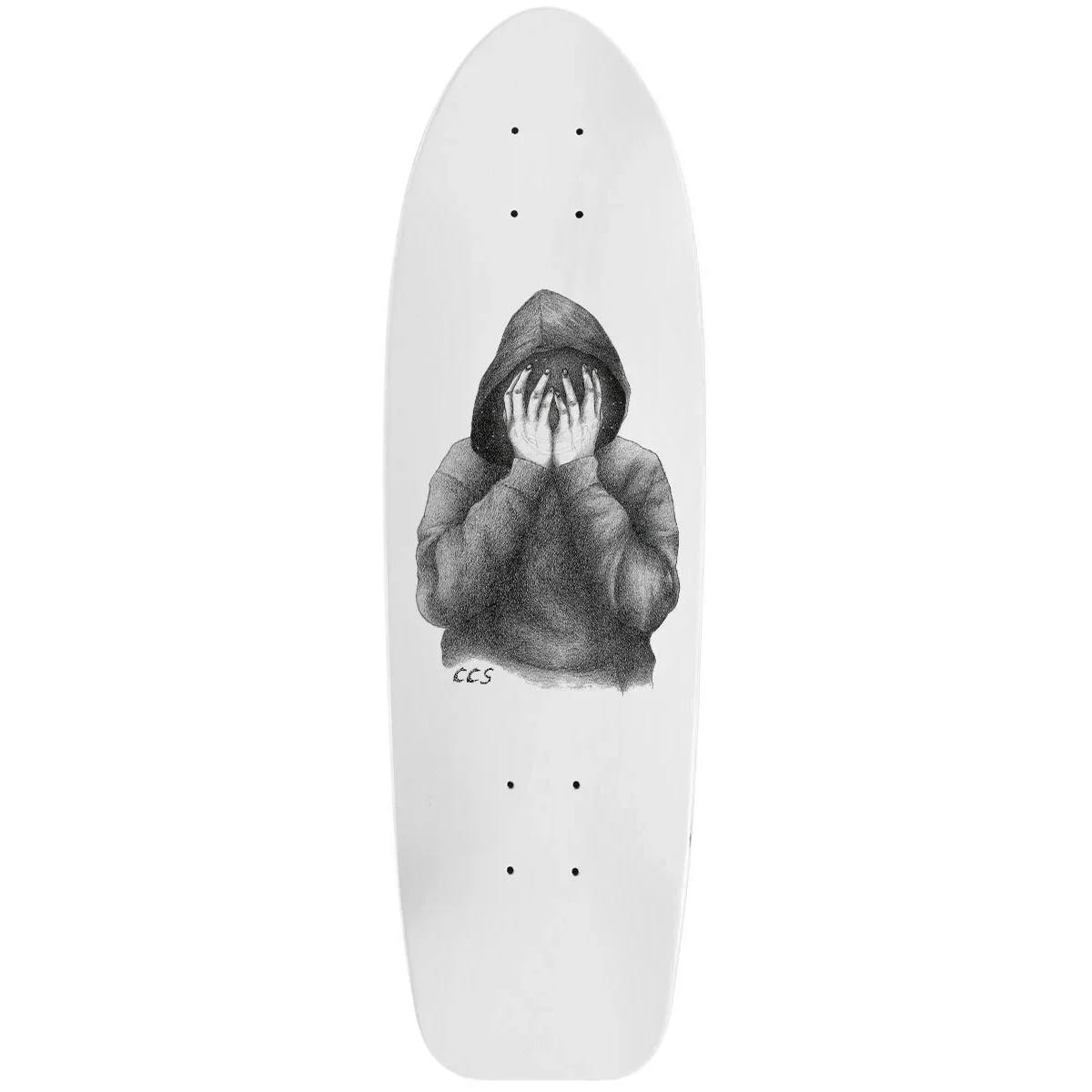 CCS Smile on The Surface Crusier Skateboard Deck - White - 8.00"