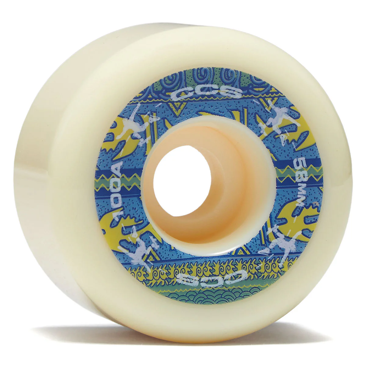 CCS Wide 100a Skateboard Wheels - White - 58mm