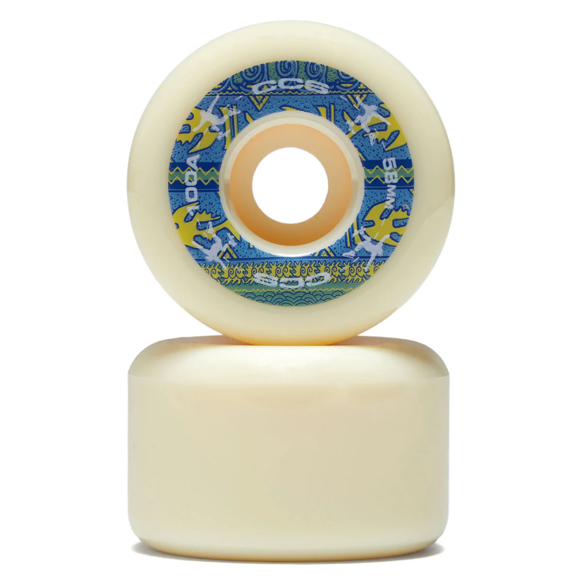 CCS Wide 100a Skateboard Wheels - White - 58mm - Image 2