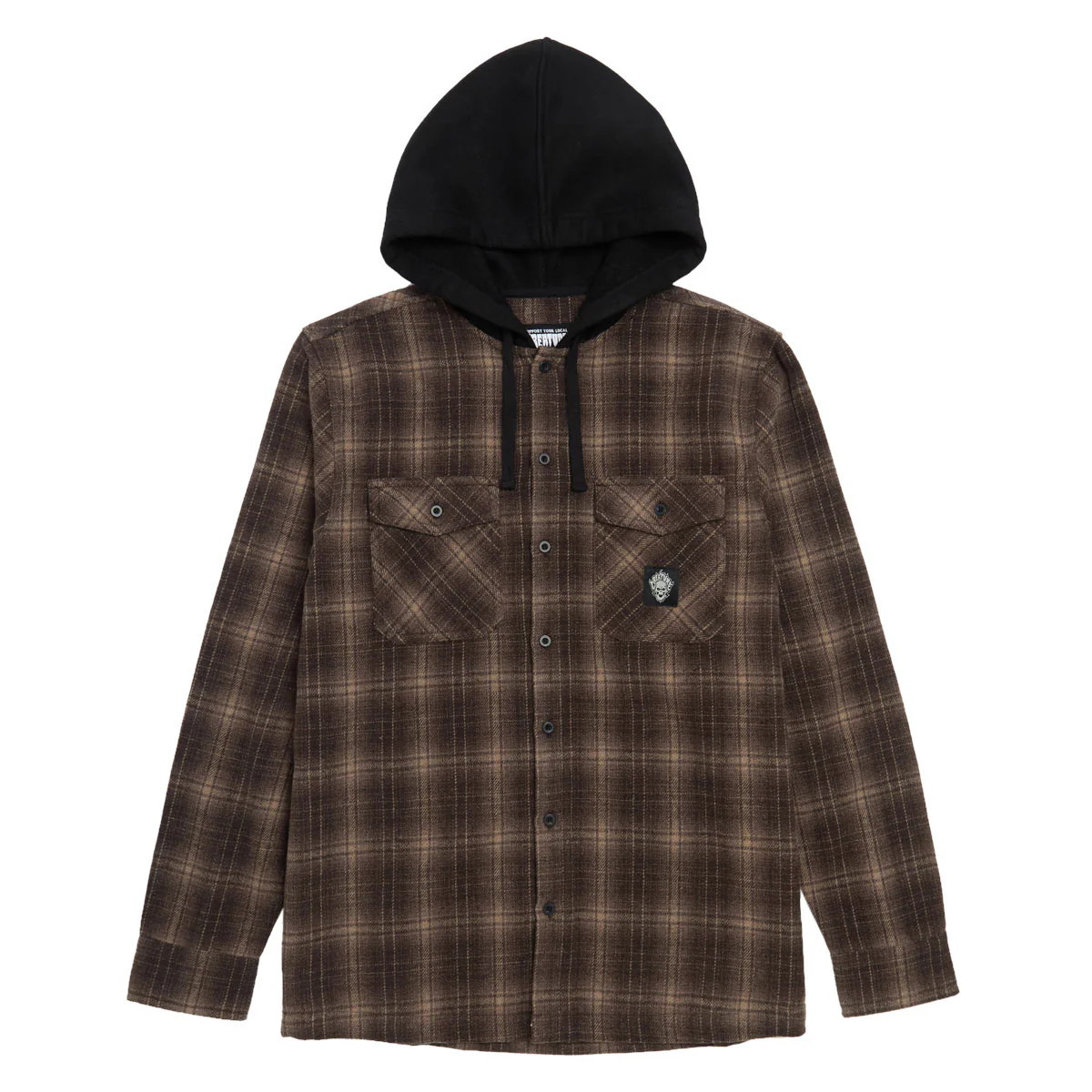 Creature BHF Long Sleeve Hooded Flannel Shirt - Black