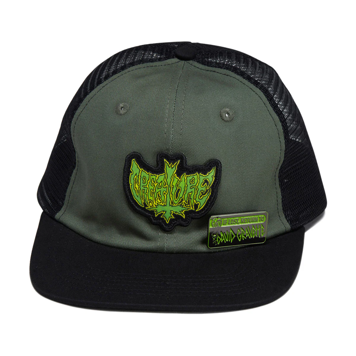 Creature Gravette Hippie Skull 20th Snapback Hat - Green/Black