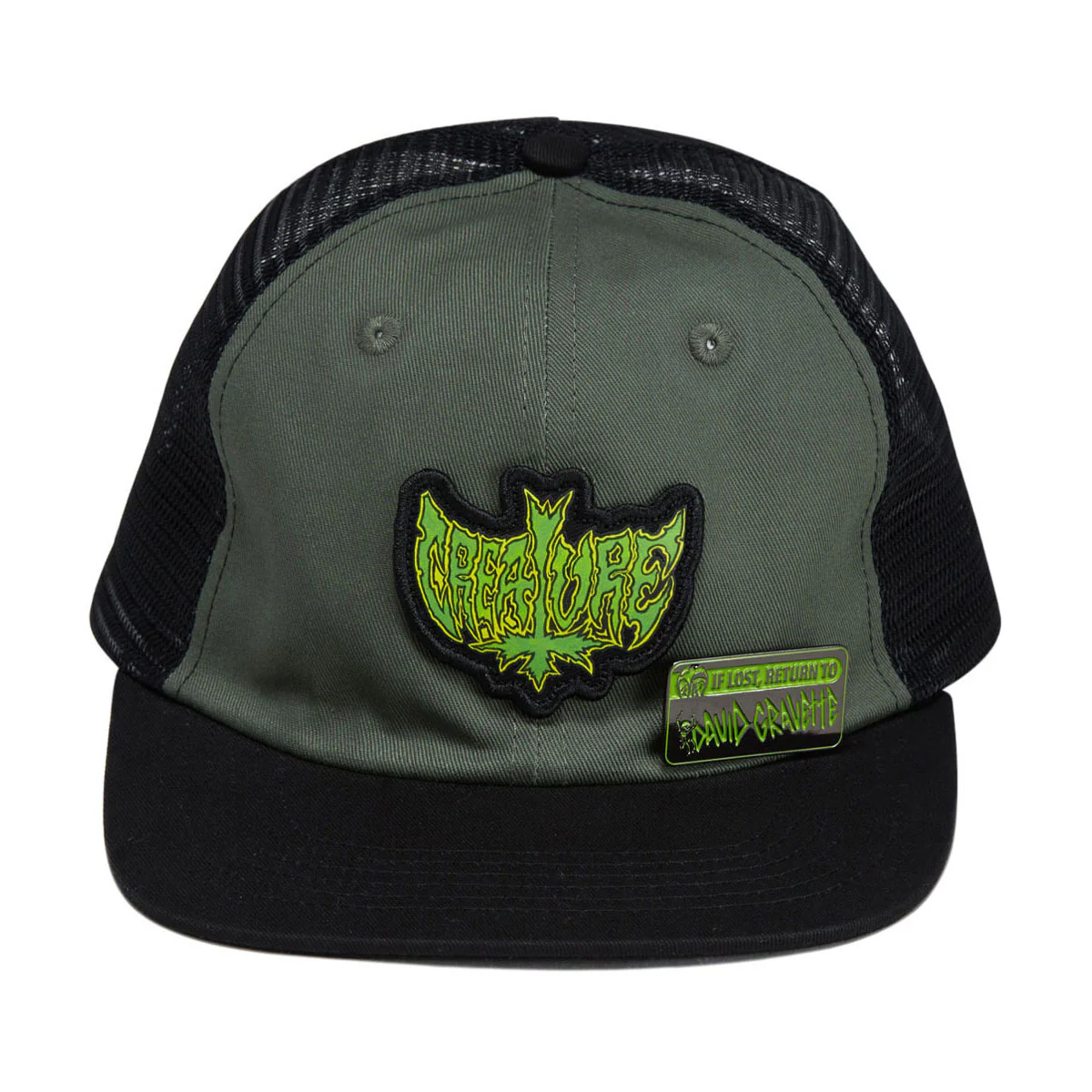 Creature Gravette Hippie Skull 20th Snapback Hat - Green/Black - Image 3