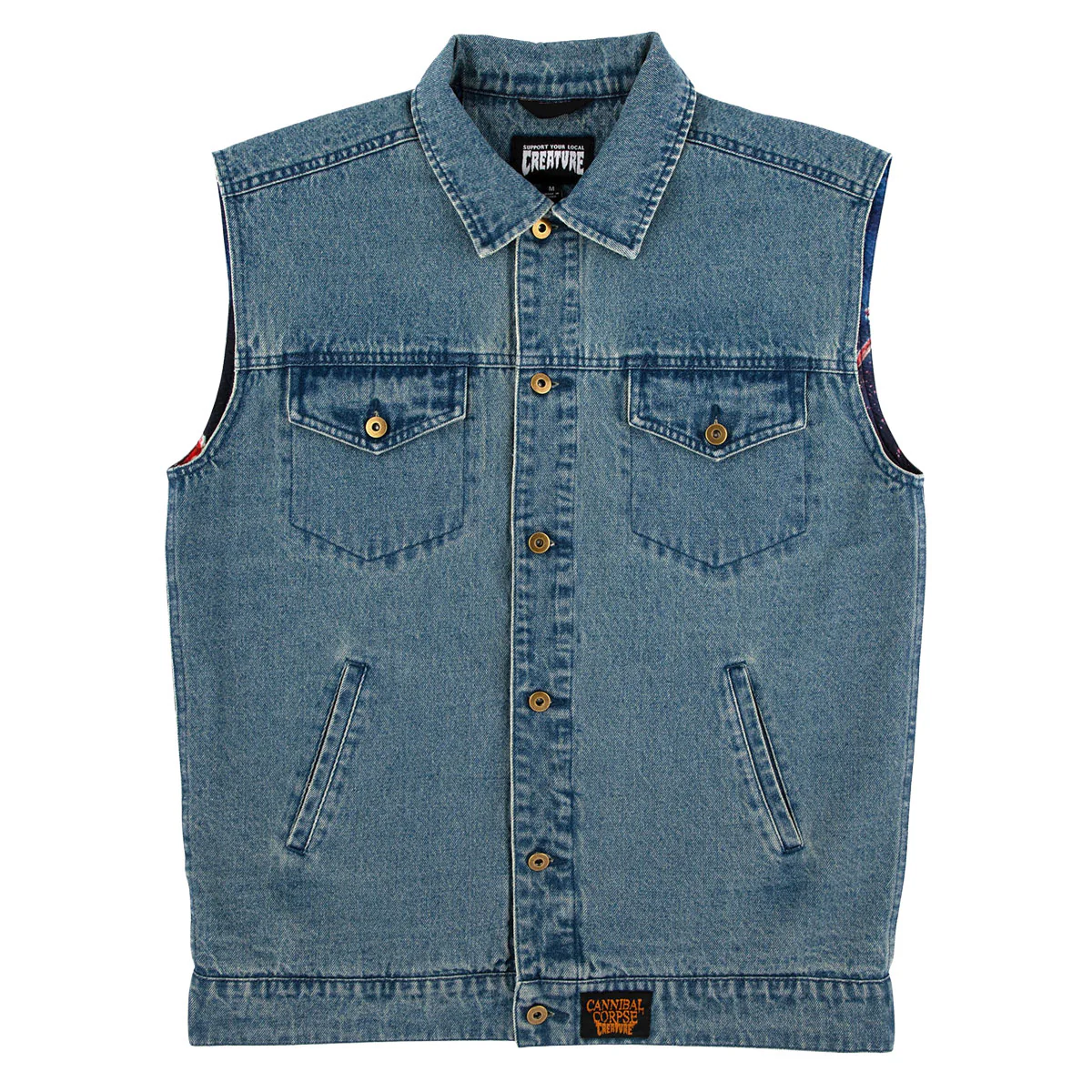 Creature x Cannibal Corpse Denim Vest - Light Denim