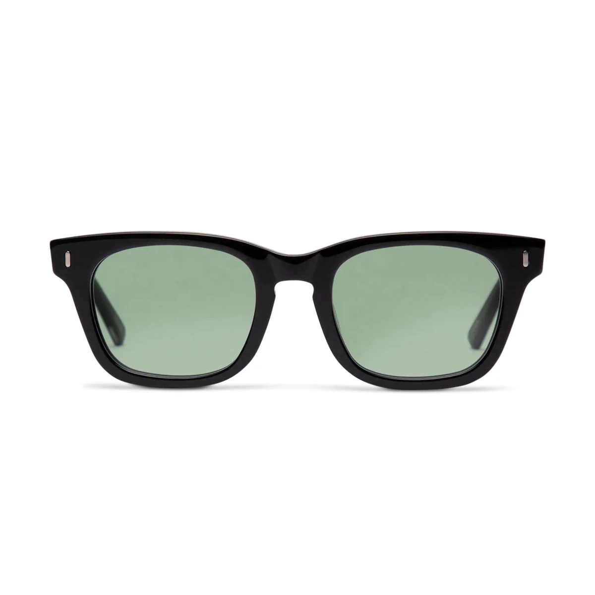 Decade Big Earl 50s Sunglasses - Gloss Black Acetate/Green CR-39 - Image 2