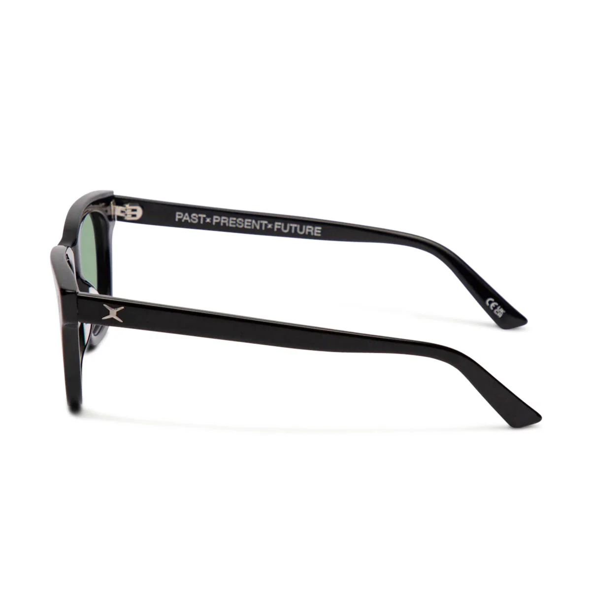 Decade Big Earl 50s Sunglasses - Gloss Black Acetate/Green CR-39 - Image 3