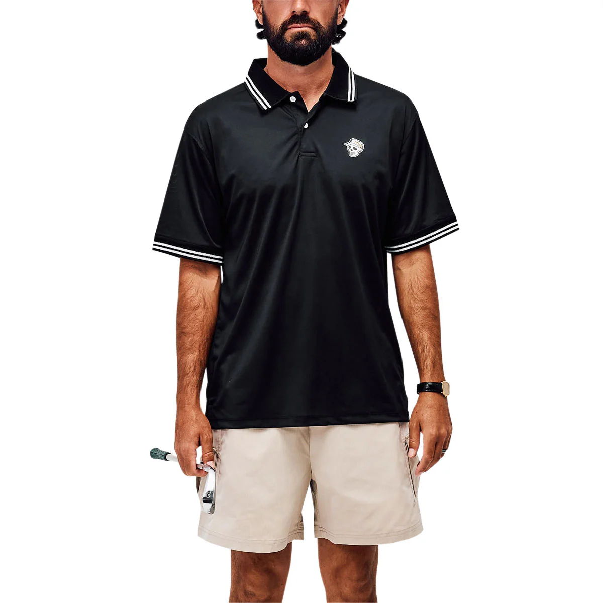 Devereux Skull Caddy Tips Polo Shirt - Black - Image 3