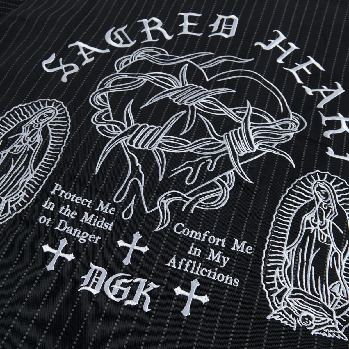 DGK Sagrado Work Shirt - Black Pinstripe - Image 3