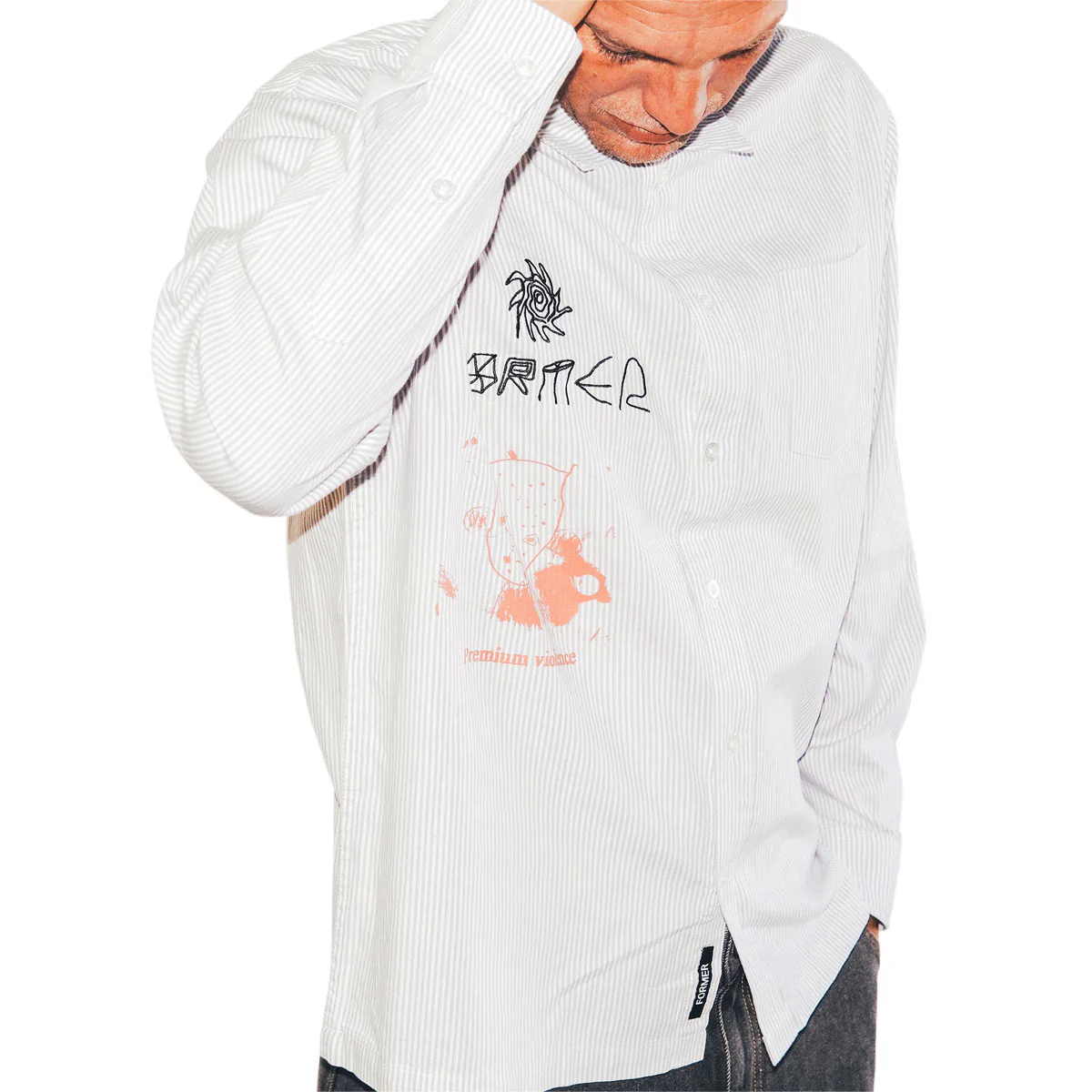 Former DxD Reynolds Stripe Long Sleeve Shirt - Grey - Image 3