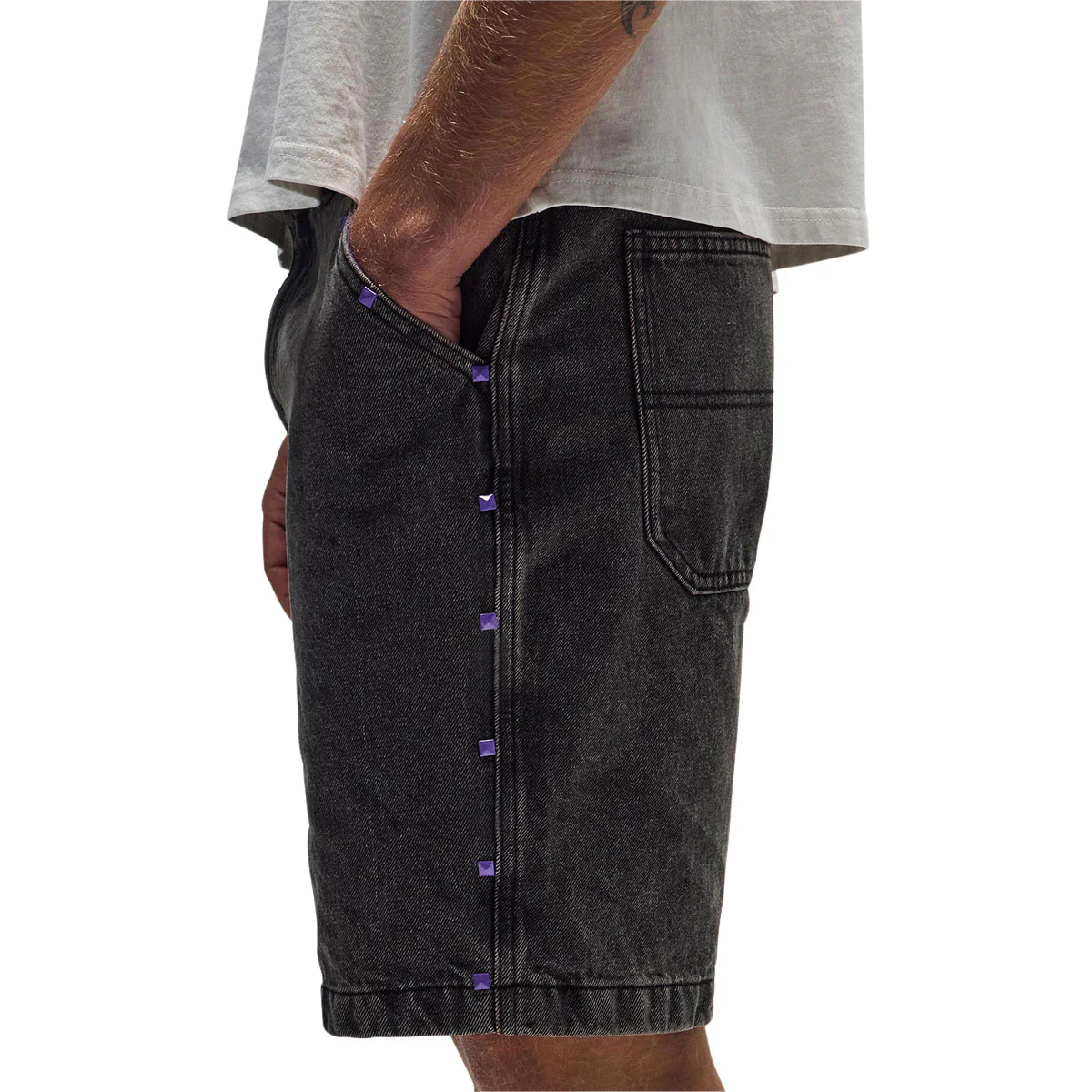 Former Studded Denim 21 Walk Shorts - Washed Black - Image 4