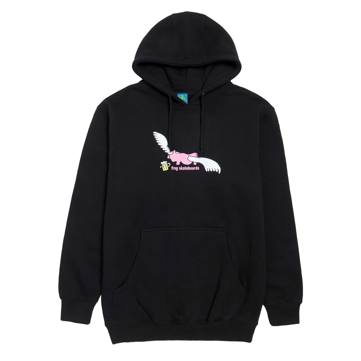 Frog Flying Pig Hoodie - Black