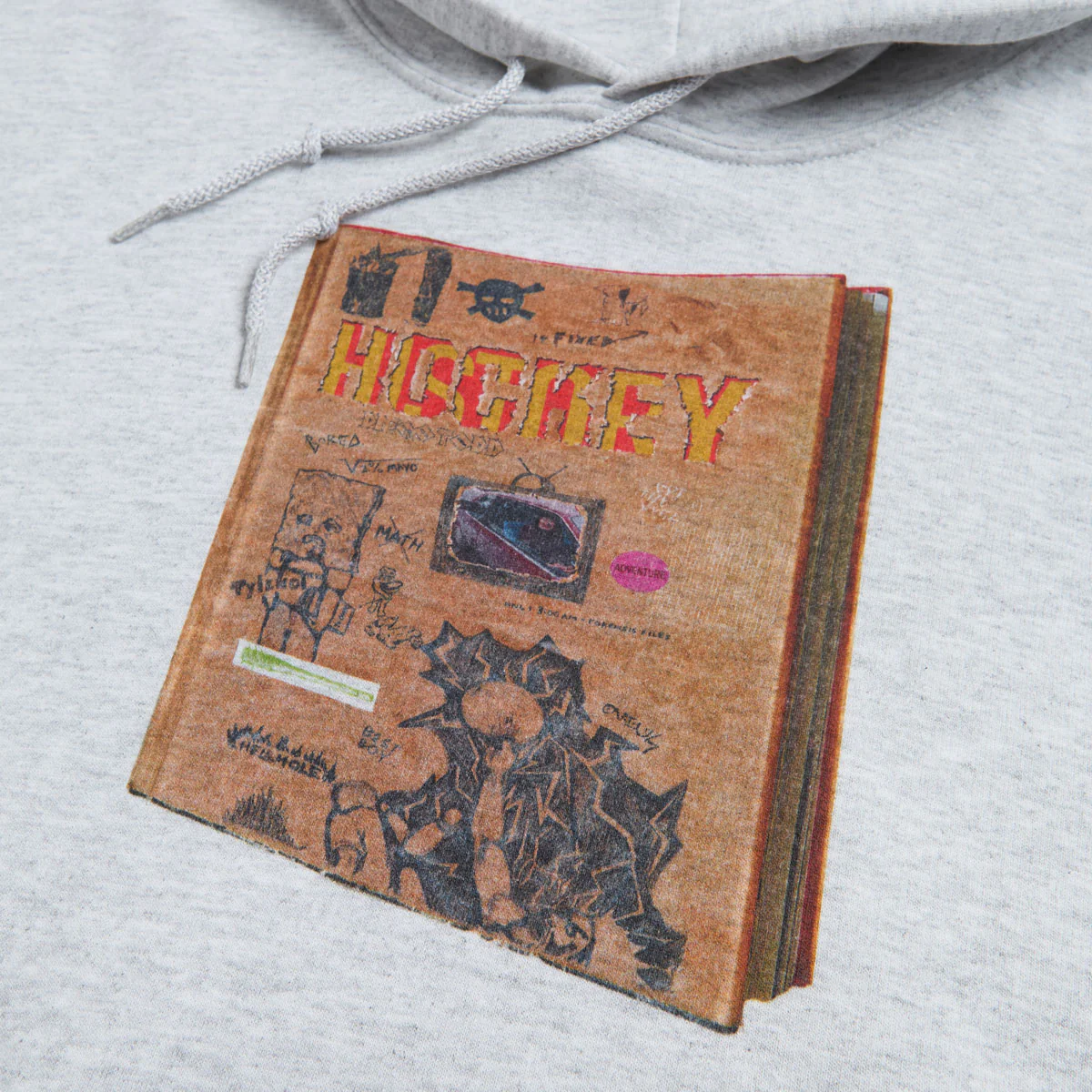Hockey Paper Cover Hoodie - Ash Grey - Image 2
