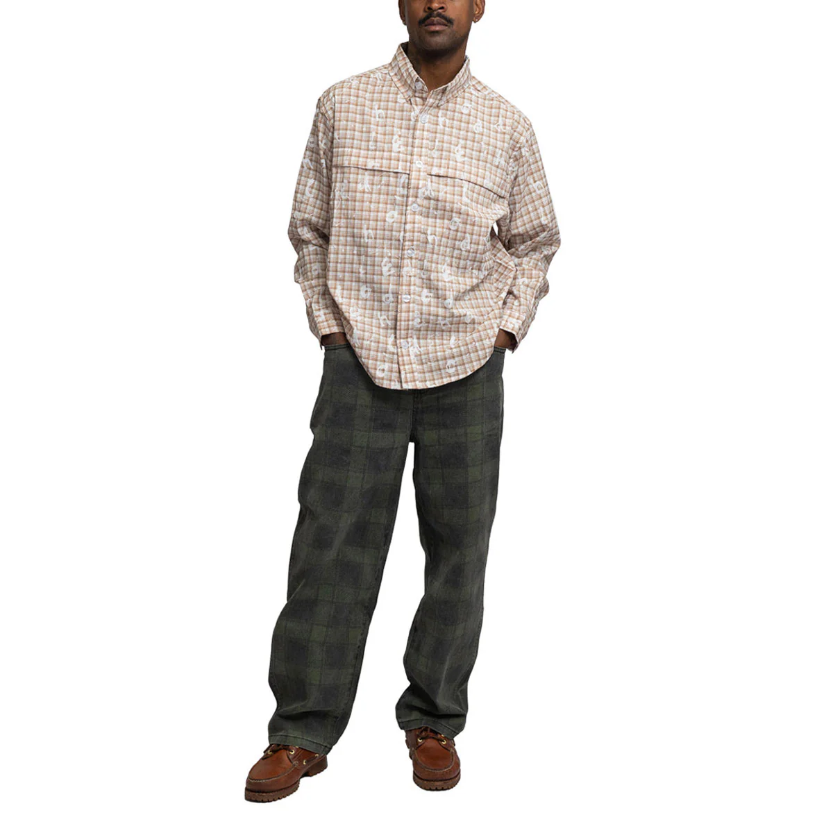 Hoddle Ranger Jeans - Green Plaid - Image 3