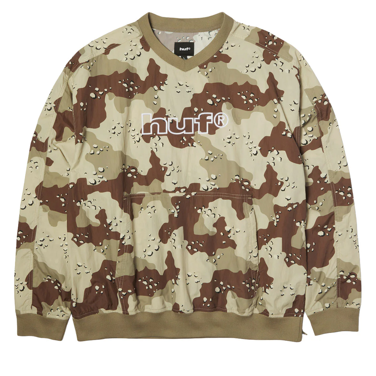 HUF 89 Pullover Camo Long Sleeve Wind Shirt - Brown