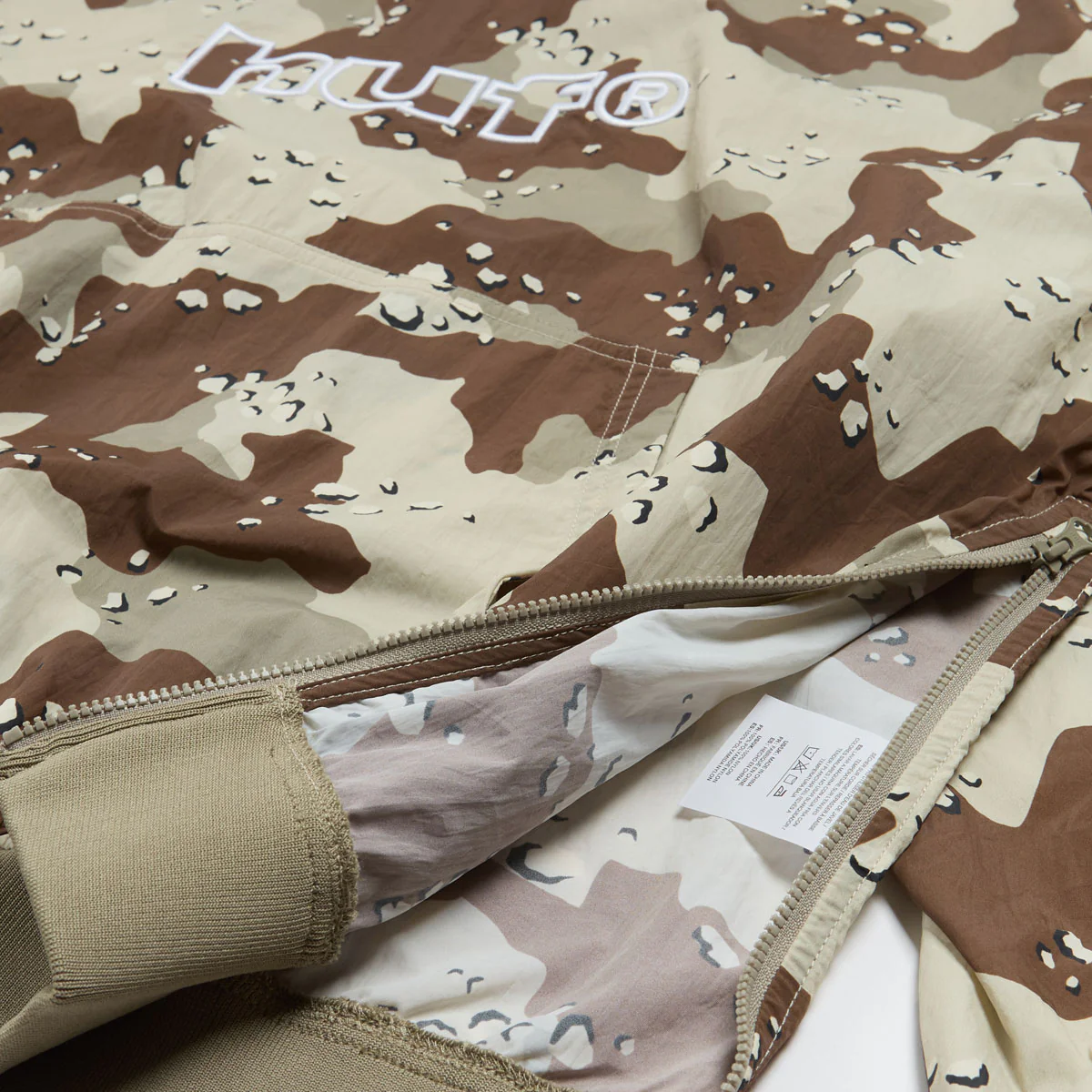 HUF 89 Pullover Camo Long Sleeve Wind Shirt - Brown - Image 4