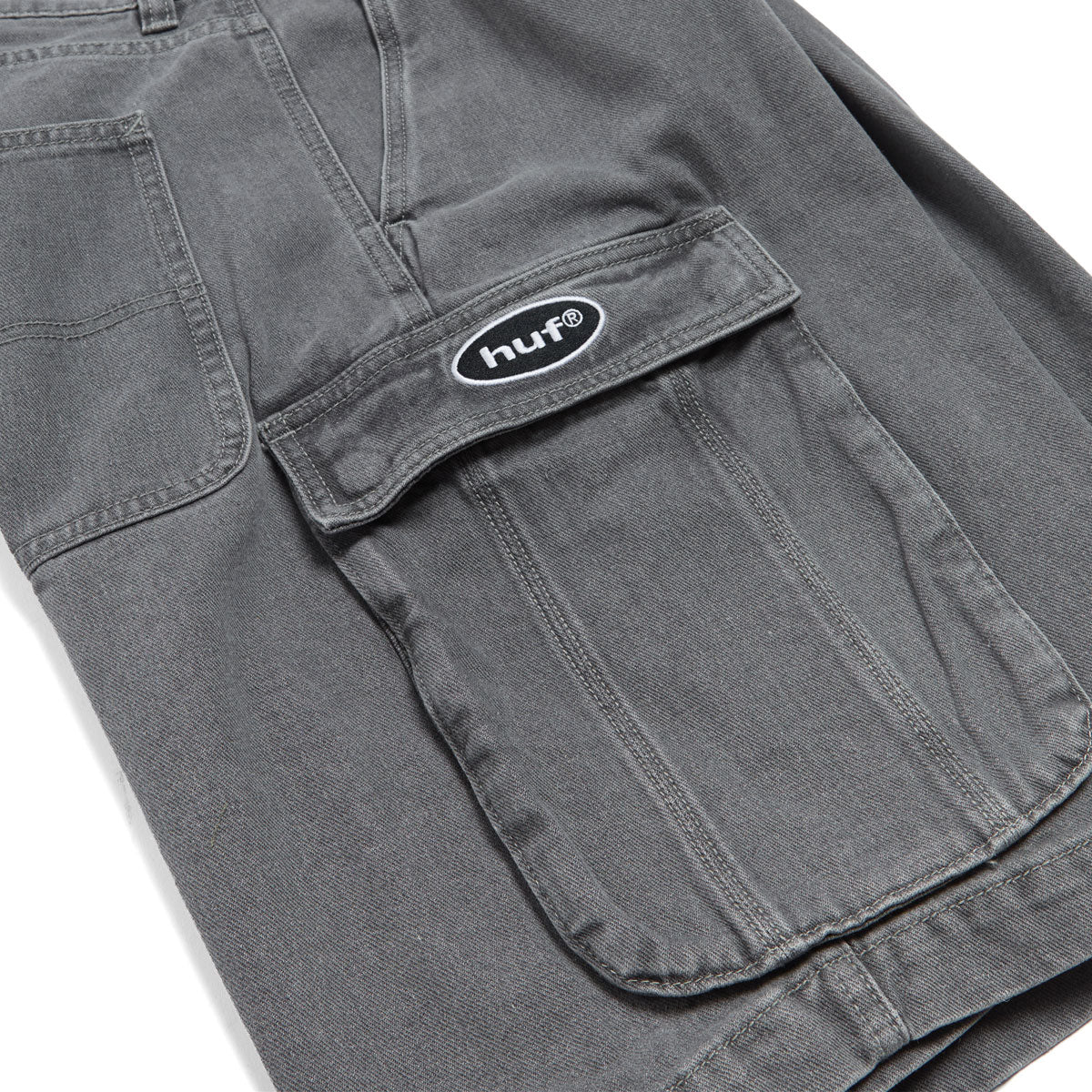 HUF Oval Denim Cargo Shorts - Frost Gray - Image 3