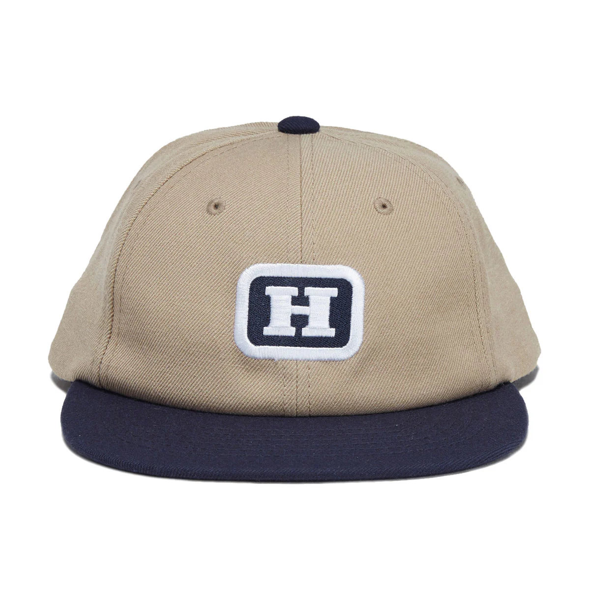 HUF Serif H 6 Panel Snapback Hat - Khaki - Image 5