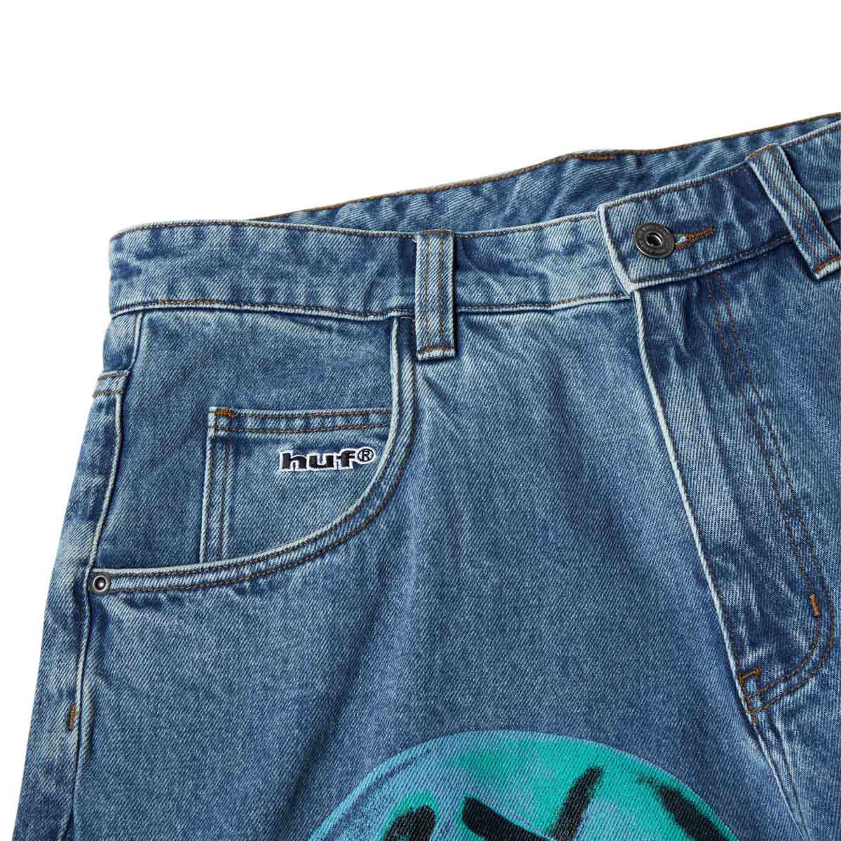 HUF x Kenny Scharf Spray Guys Denim Shorts - Multi - Image 3