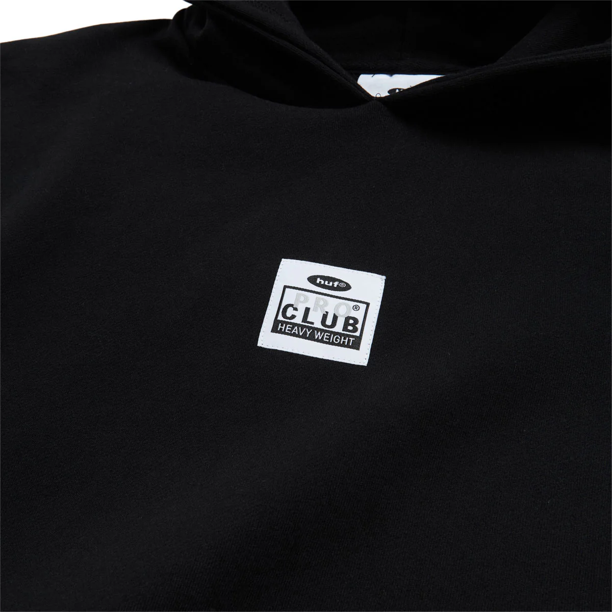 HUF x Pro Club Heavyweight Hoodie - Black - Image 3