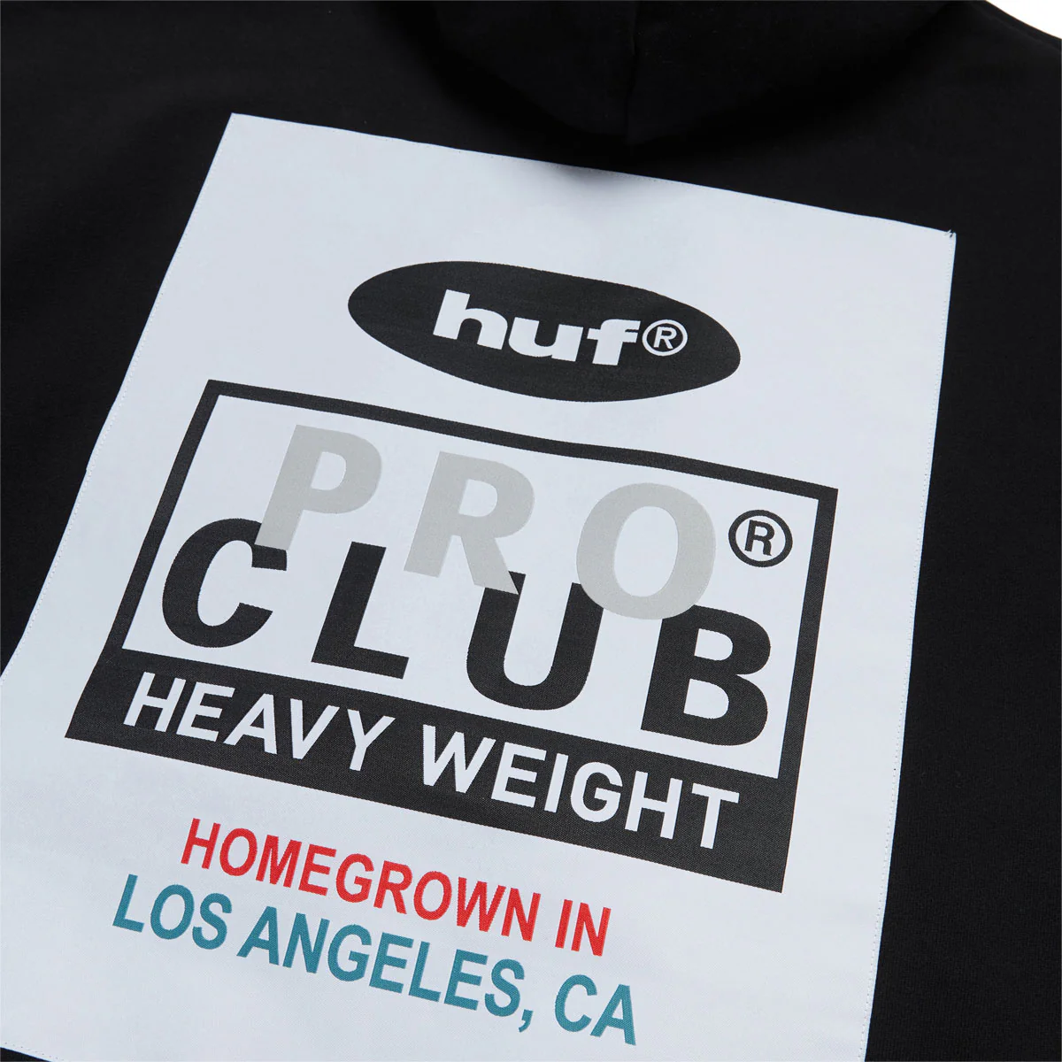 HUF x Pro Club Heavyweight Hoodie - Black - Image 5