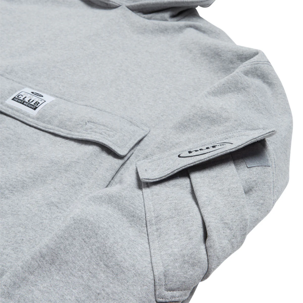 HUF x Pro Club Multi Pocket Hoodie - Heather Grey - Image 2