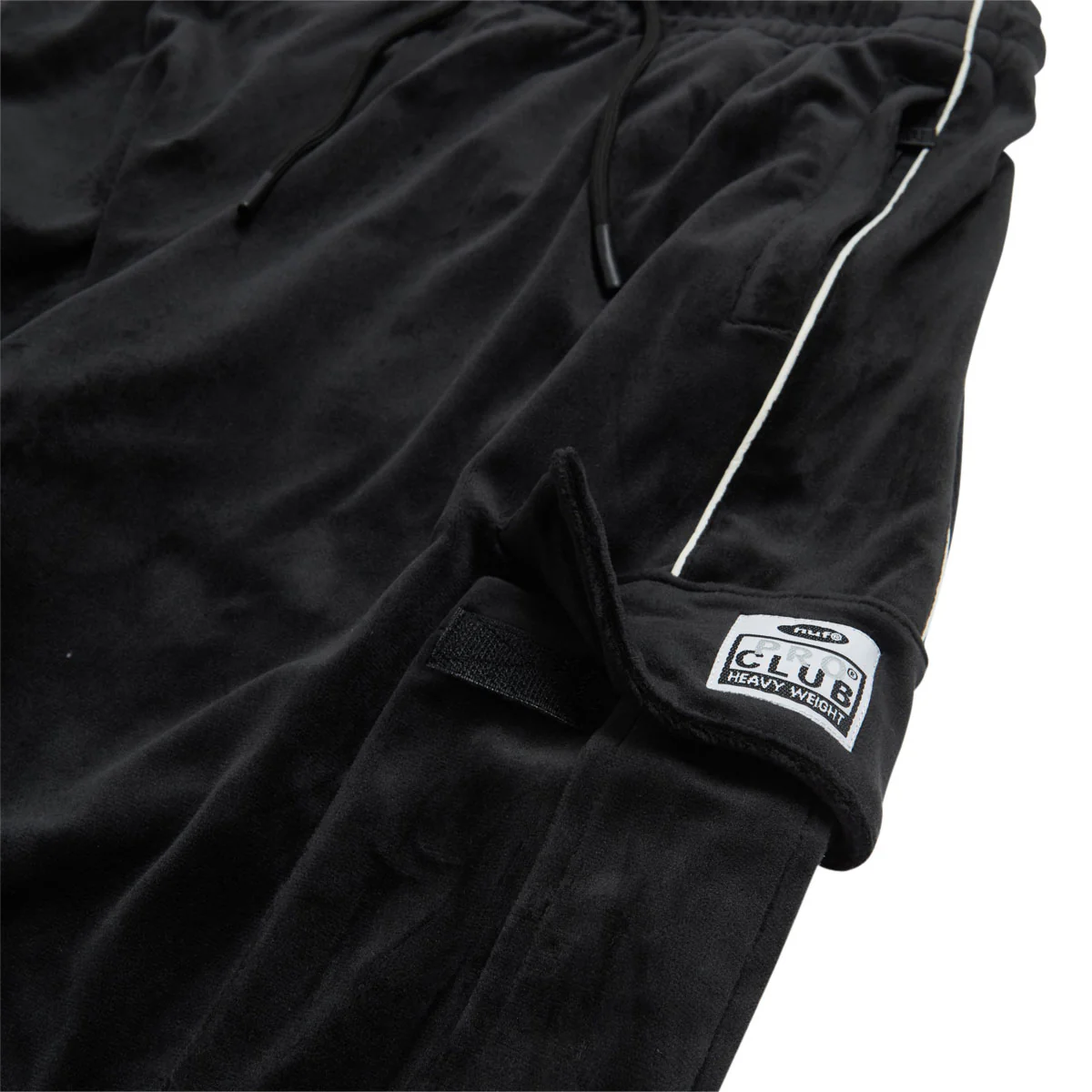 HUF x Pro Club Velour Cargo Pants - Black - Image 4