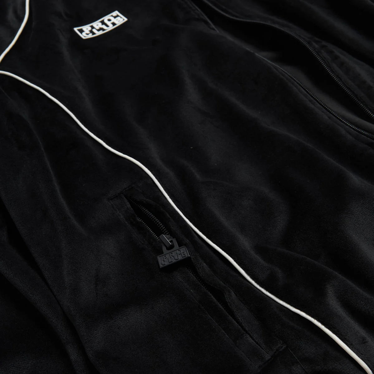 HUF x Pro Club Velour Track Jacket - Black - Image 6