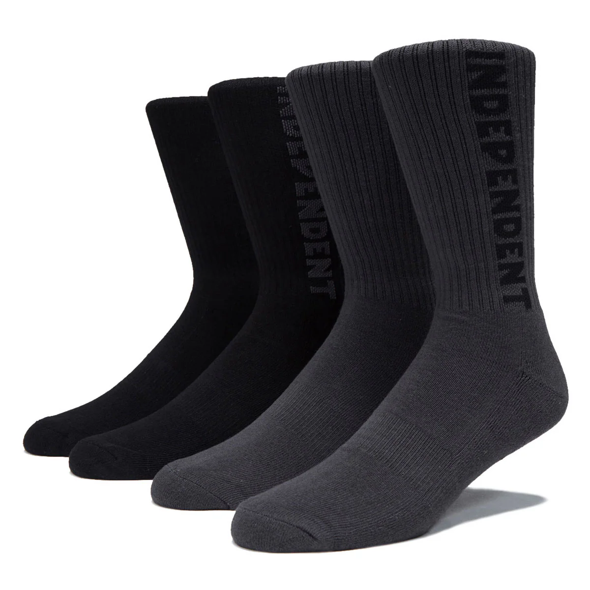 Independent Baseline Crew 2 Pack Of Socks - Black/Charcoal
