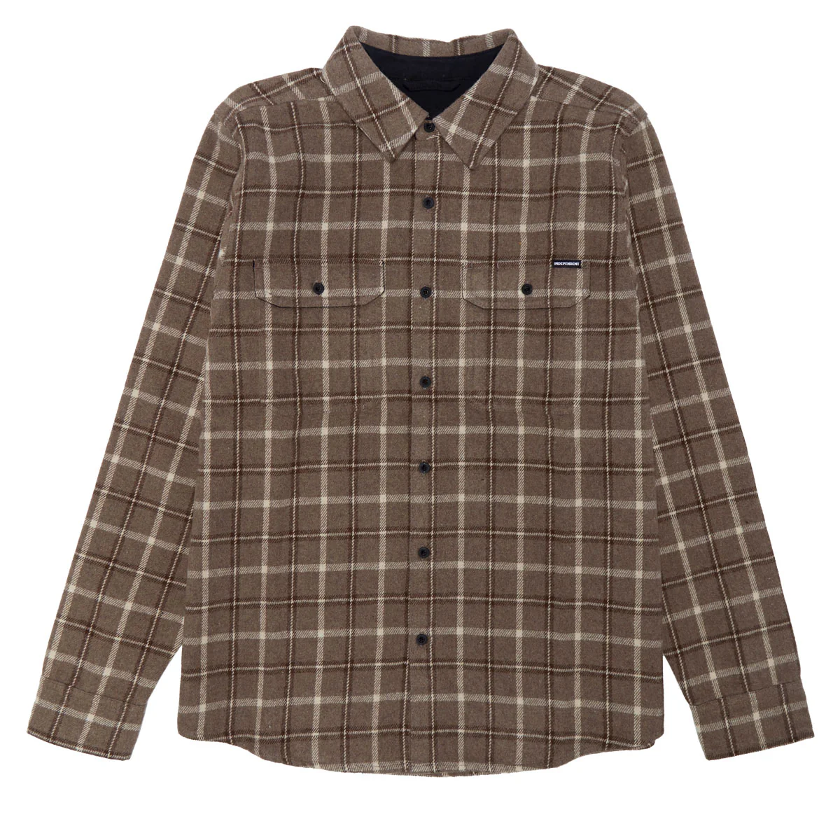 Independent Belmont Long Sleeve Flannel Shirt - Brown/Tan
