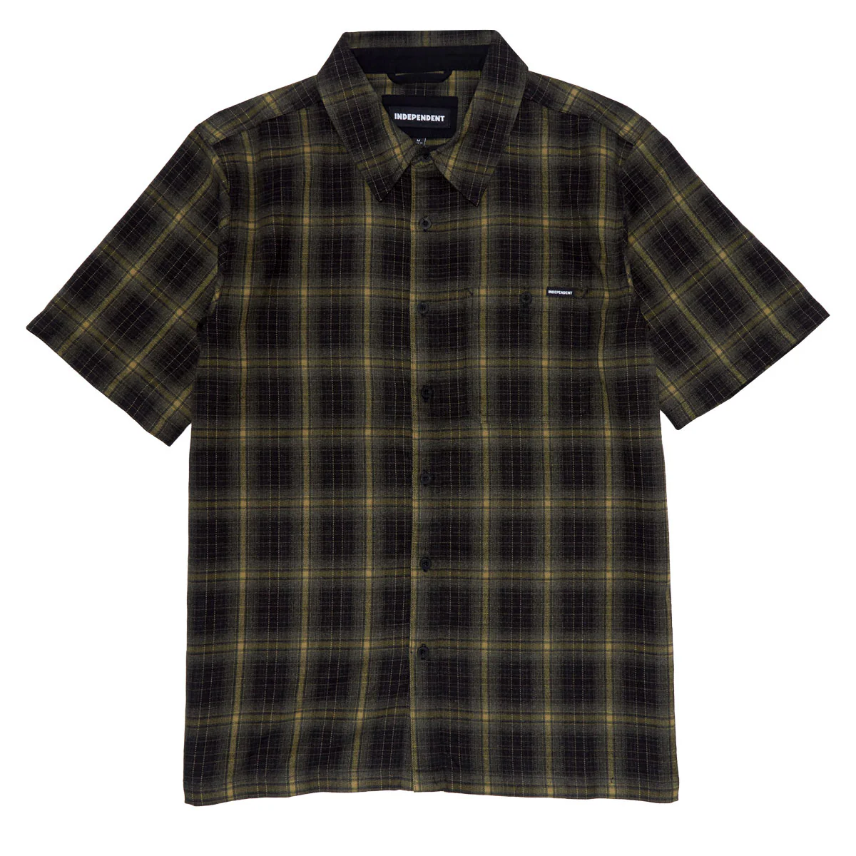 Independent Belmont Short Sleeve Flannel Shirt - Black/Tan