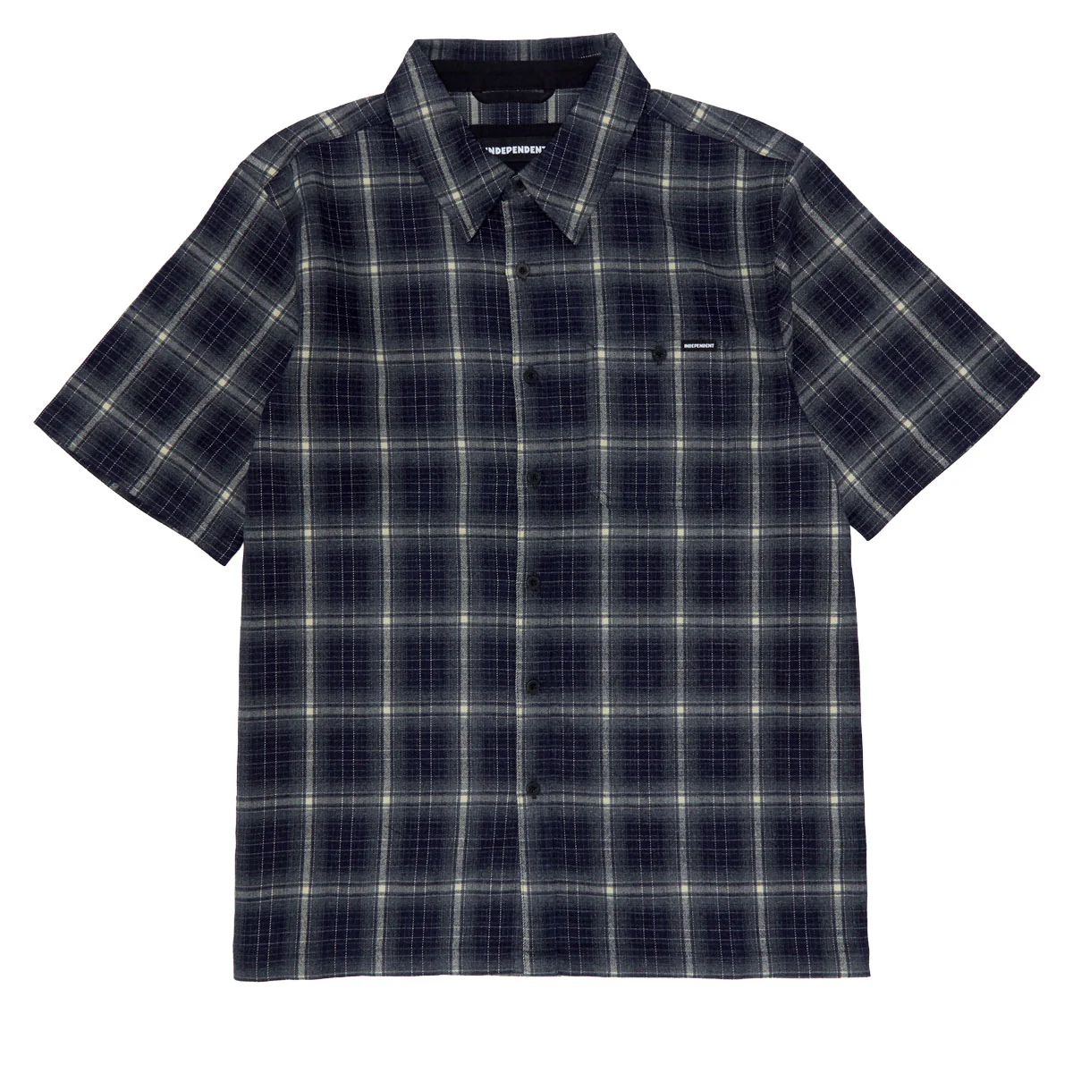 Independent Belmont Short Sleeve Flannel Shirt - Navy/White