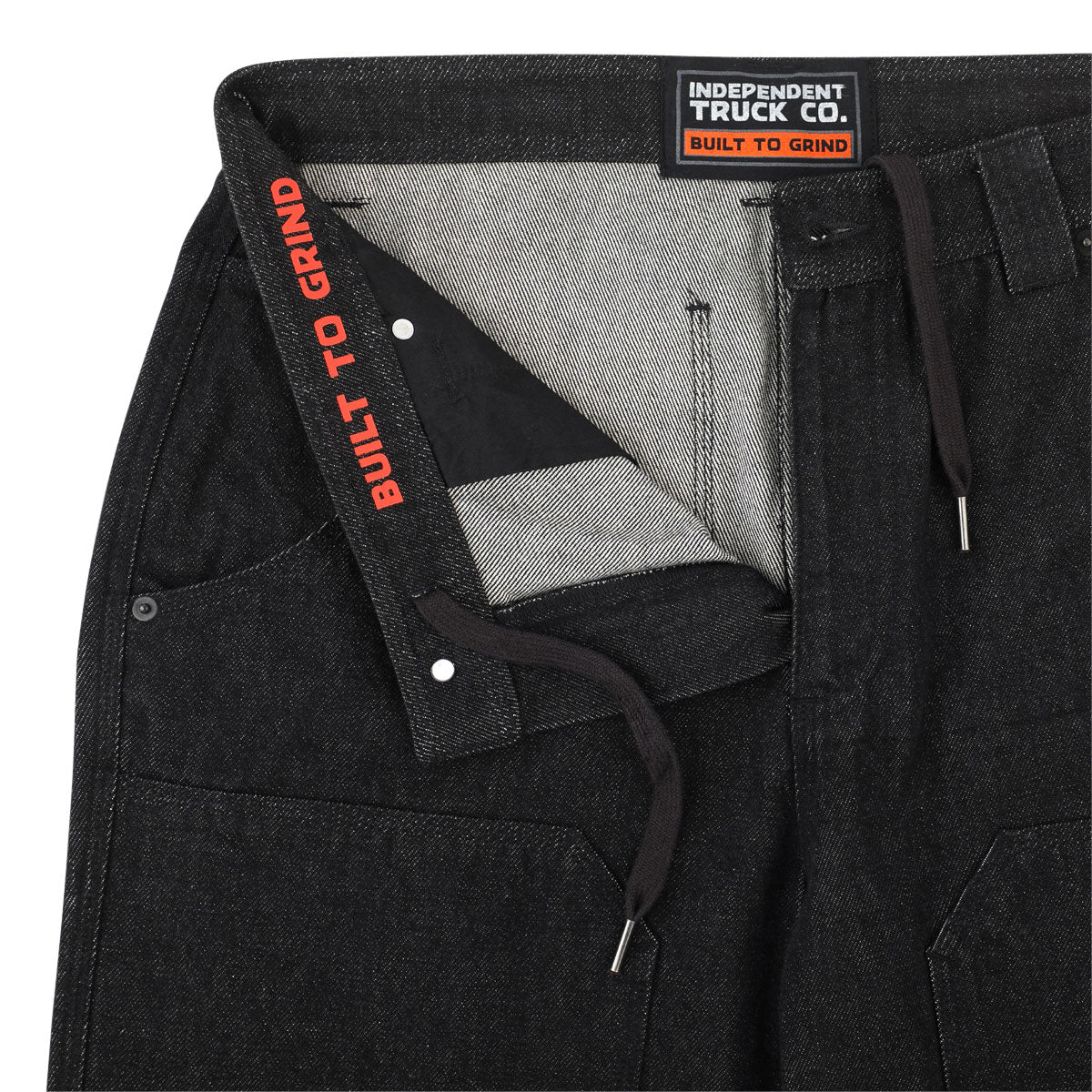 Independent Built To Grind Double Knee Jeans - Black Denim - Image 3