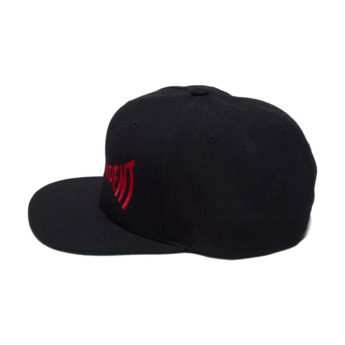Independent Span Embroidered Snapback Hat - Black/Dark Red - Image 5
