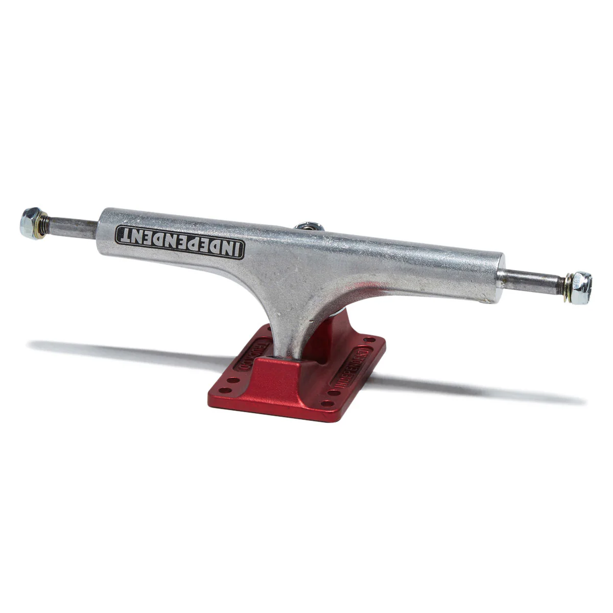 Independent Stage 4 Hollow Bar Logo Skateboard Trucks - Silver/Ano Red - 151mm