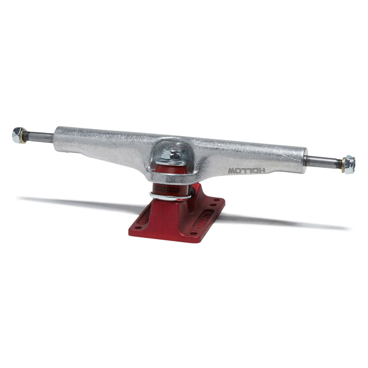 Independent Stage 4 Hollow Bar Logo Skateboard Trucks - Silver/Ano Red - 215mm - Image 2