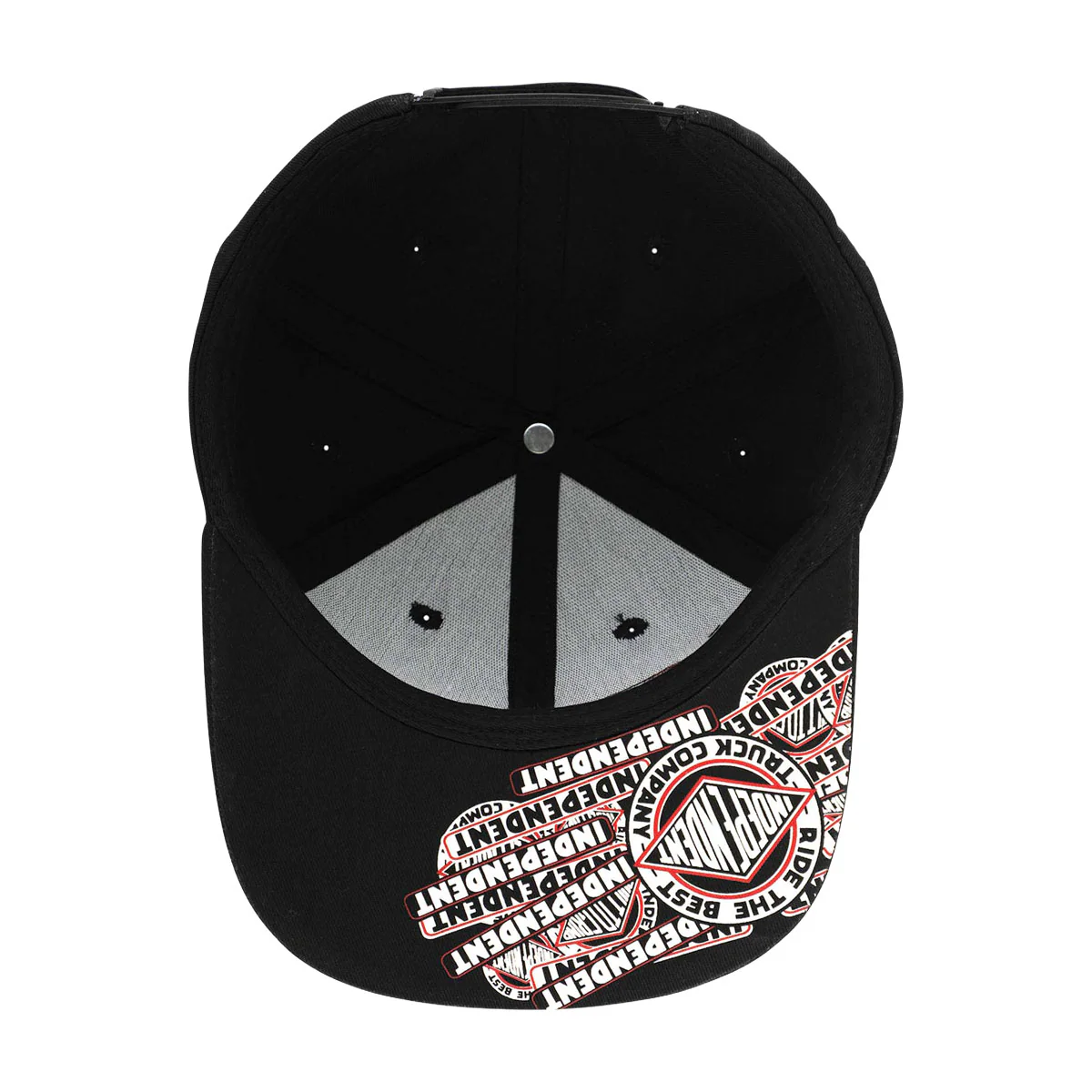 Independent Sticker Slap Snapback Hat - Black - Image 6