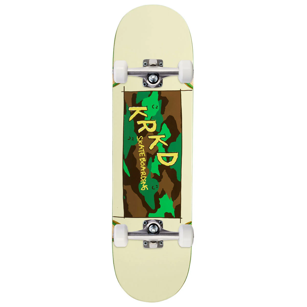 Krooked Kamo Wheel Wells Skateboard Complete - White - 8.50"