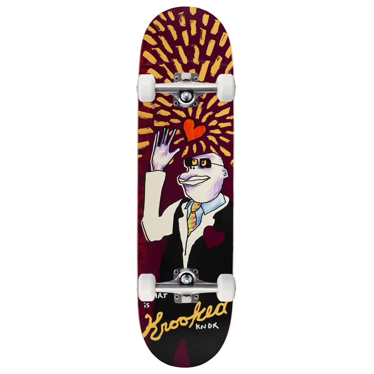 Krooked Knox This Heart Skateboard Complete - Purple - 8.50"