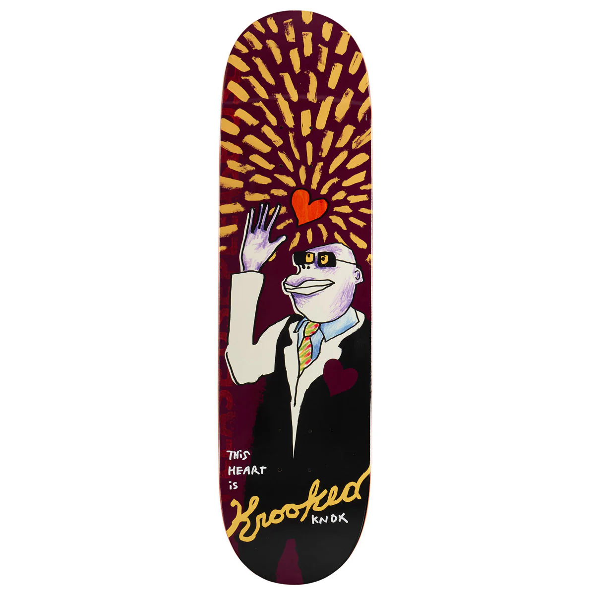 Krooked Knox This Heart Skateboard Deck - Purple - 8.50"