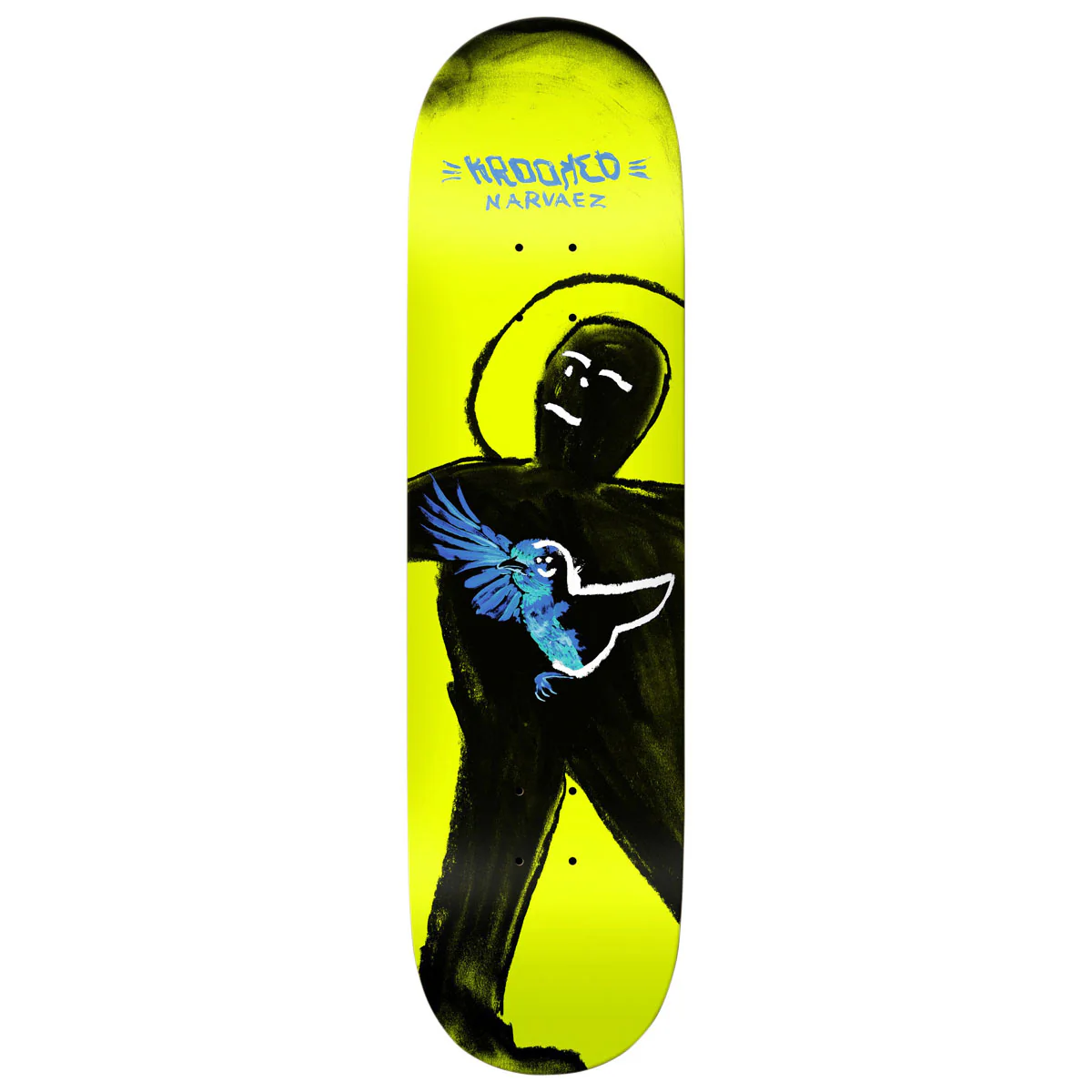 Krooked Narvaez Blue Bird Skateboard Deck - Yellow - 8.25"