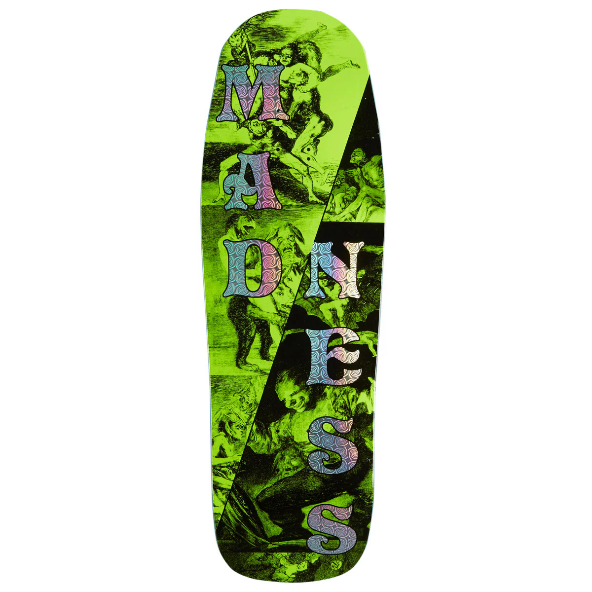 Madness Split R7 Skateboard Deck - Safety Yellow/Holographic - 10.00"