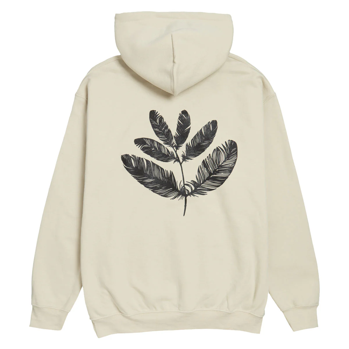 Magenta Feather Hoodie - Sand
