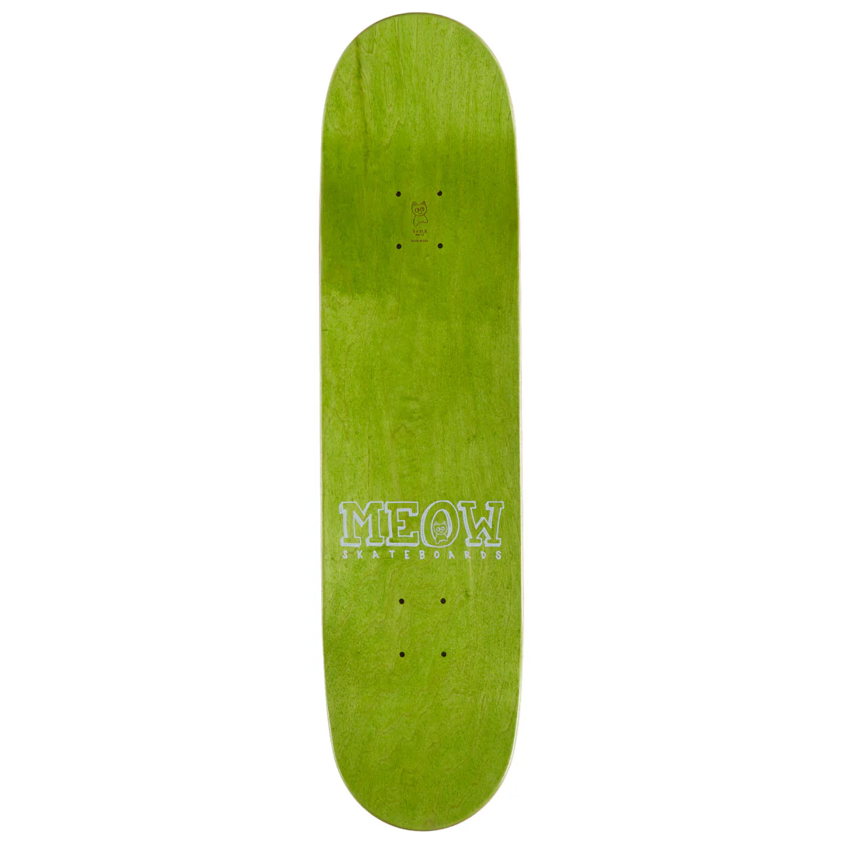 Meow Big Cat Skateboard Deck - Yellow - 8.00" - Image 2