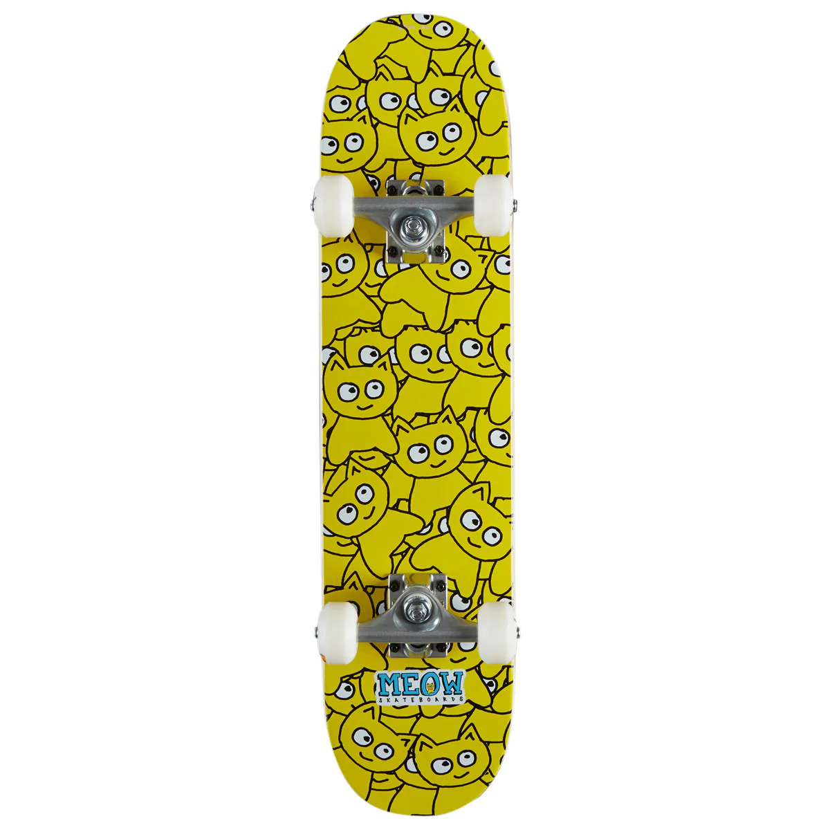 Meow Sticker Pile Soft Top Pre-Built Skateboard Complete - CMYK Yellow - 6.75"