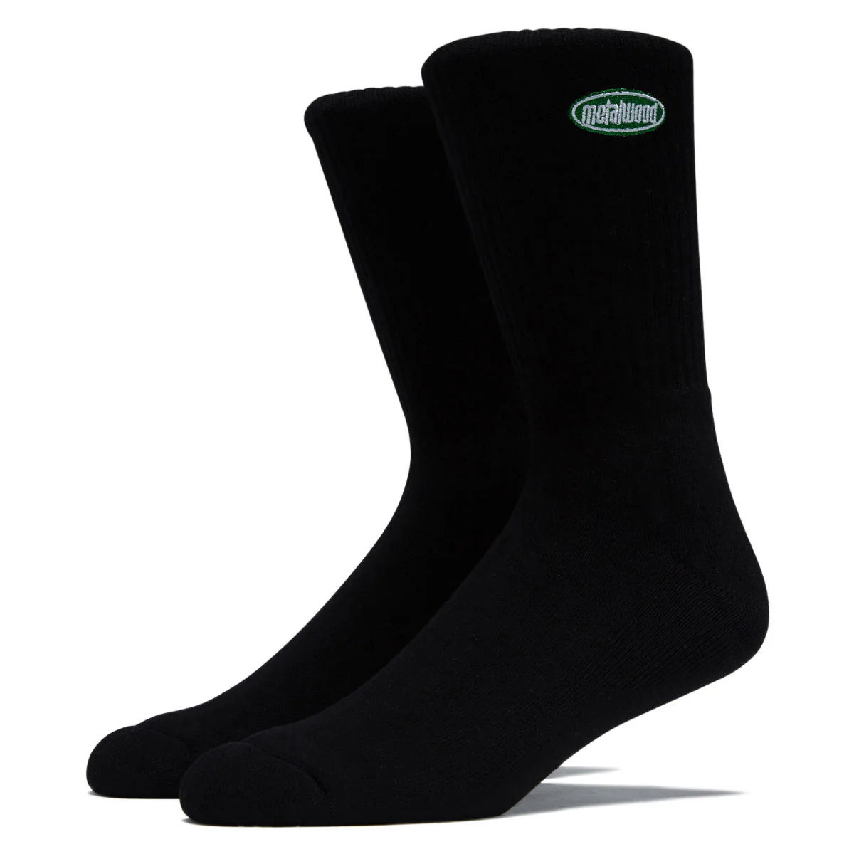 Metalwood Oval Logo Crew Socks - Black