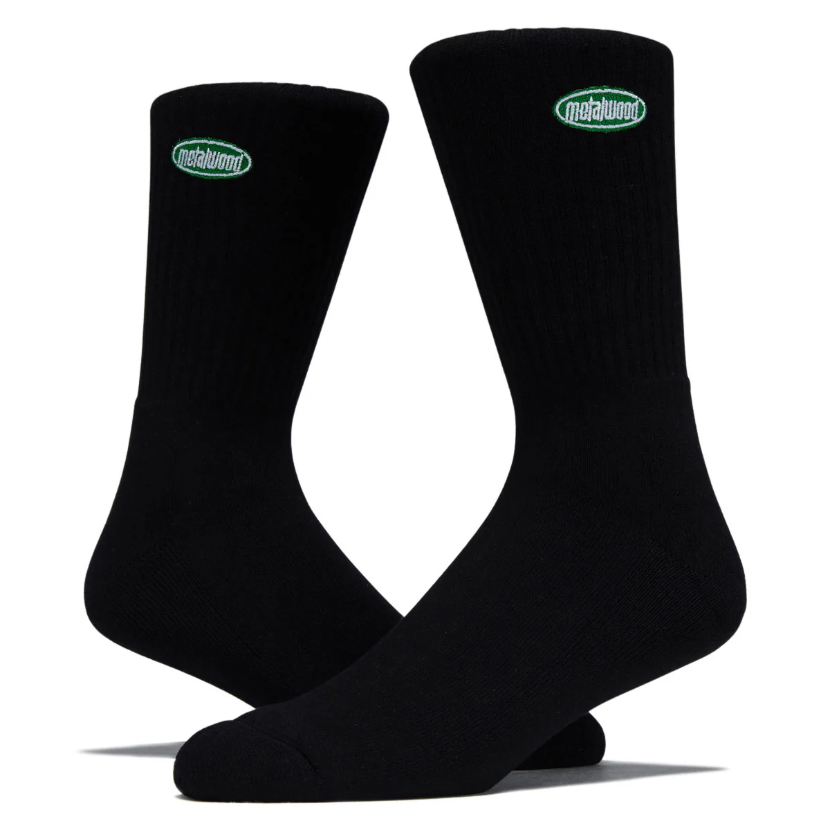 Metalwood Oval Logo Crew Socks - Black - Image 2