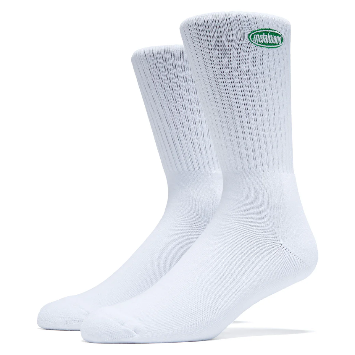 Metalwood Oval Logo Crew Socks - White