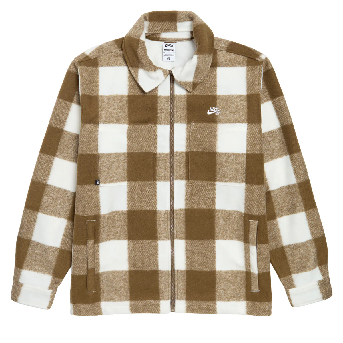 Nike SB Essentials Shacket Jacket - Sail/Mosswoood Brown/White